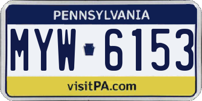 PA license plate MYW6153
