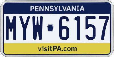 PA license plate MYW6157