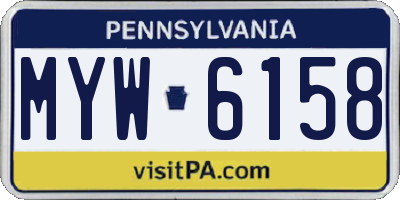 PA license plate MYW6158