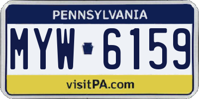 PA license plate MYW6159