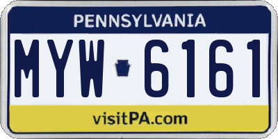 PA license plate MYW6161