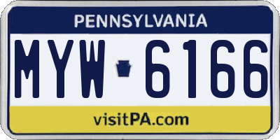 PA license plate MYW6166