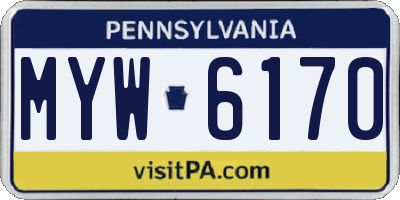 PA license plate MYW6170