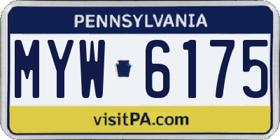 PA license plate MYW6175