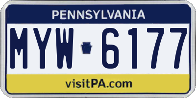 PA license plate MYW6177