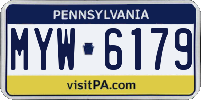 PA license plate MYW6179