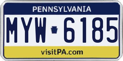 PA license plate MYW6185