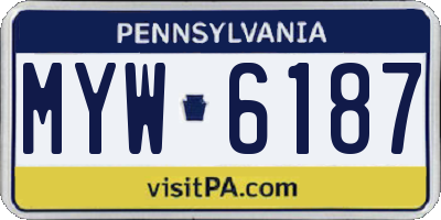 PA license plate MYW6187