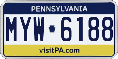 PA license plate MYW6188