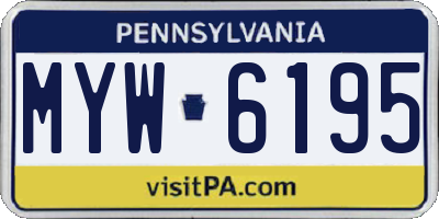 PA license plate MYW6195
