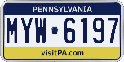 PA license plate MYW6197