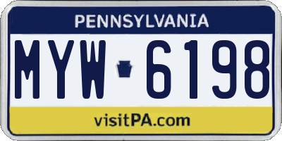 PA license plate MYW6198