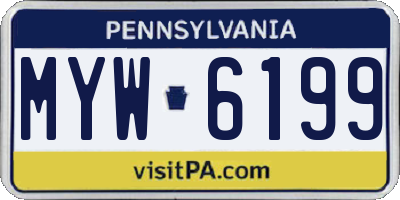 PA license plate MYW6199