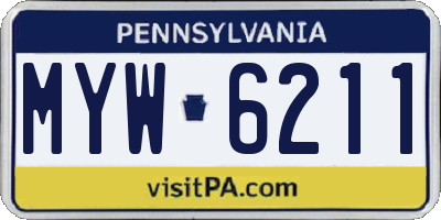 PA license plate MYW6211