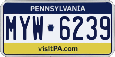 PA license plate MYW6239