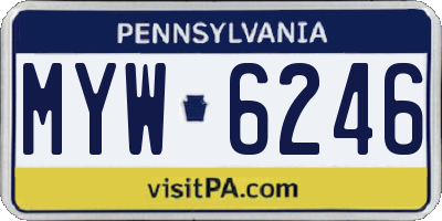 PA license plate MYW6246