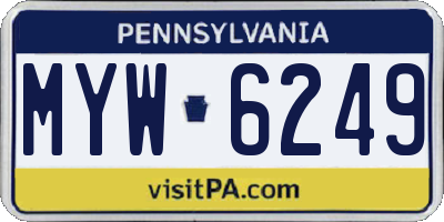 PA license plate MYW6249