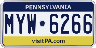 PA license plate MYW6266