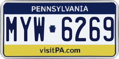 PA license plate MYW6269