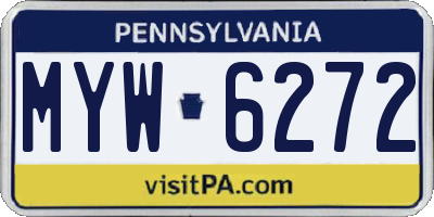 PA license plate MYW6272
