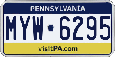 PA license plate MYW6295