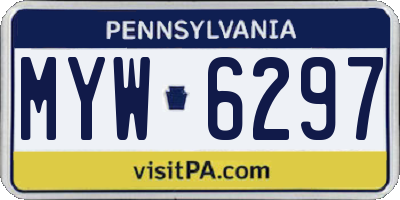 PA license plate MYW6297