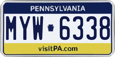 PA license plate MYW6338
