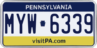 PA license plate MYW6339