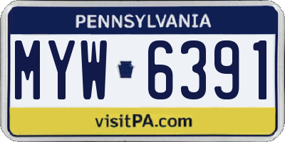 PA license plate MYW6391