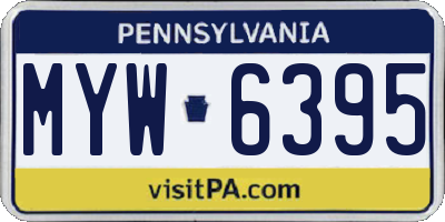 PA license plate MYW6395