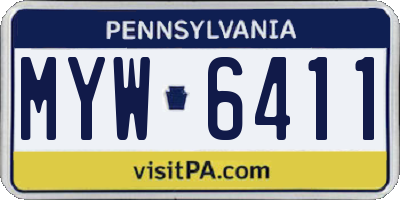 PA license plate MYW6411