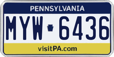 PA license plate MYW6436