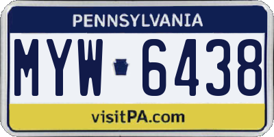 PA license plate MYW6438