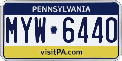 PA license plate MYW6440
