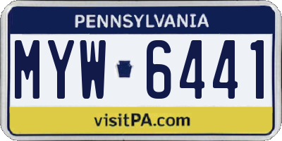 PA license plate MYW6441