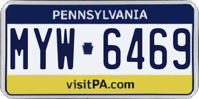 PA license plate MYW6469
