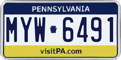 PA license plate MYW6491