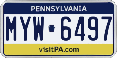 PA license plate MYW6497