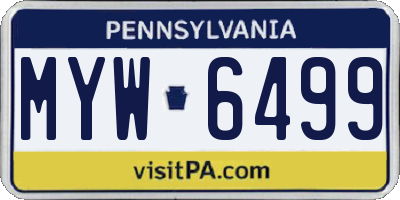 PA license plate MYW6499