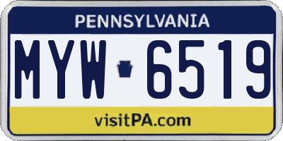PA license plate MYW6519