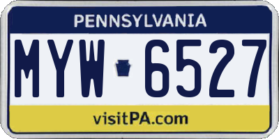 PA license plate MYW6527