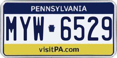 PA license plate MYW6529
