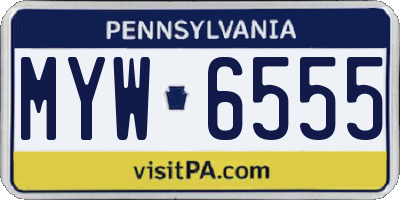 PA license plate MYW6555