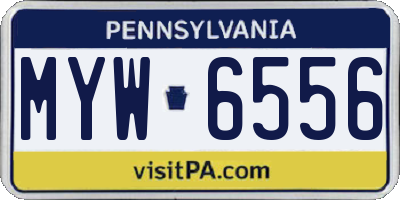PA license plate MYW6556