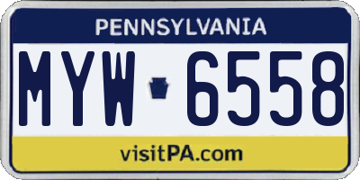 PA license plate MYW6558