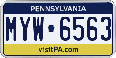 PA license plate MYW6563