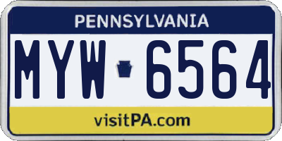 PA license plate MYW6564