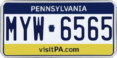 PA license plate MYW6565