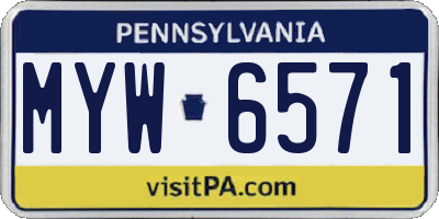 PA license plate MYW6571
