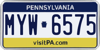 PA license plate MYW6575